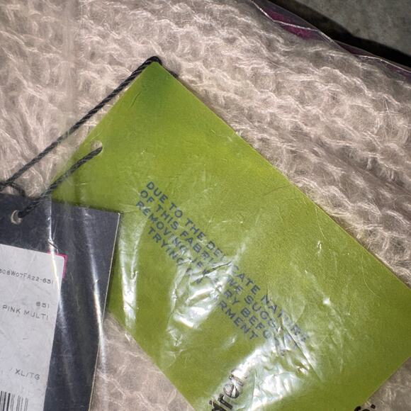 MARC JACOBS HEAVEN Pink OMbre Faded Hairy Sweater loose knit mohair sweater XL - Picture 6 of 9